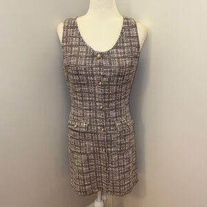 Elegant Tweed Sleeveless Dress